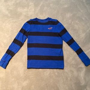 Hollister Long Sleeve Striped T-Shirt | Color: Blue & Navy | Size: Medium